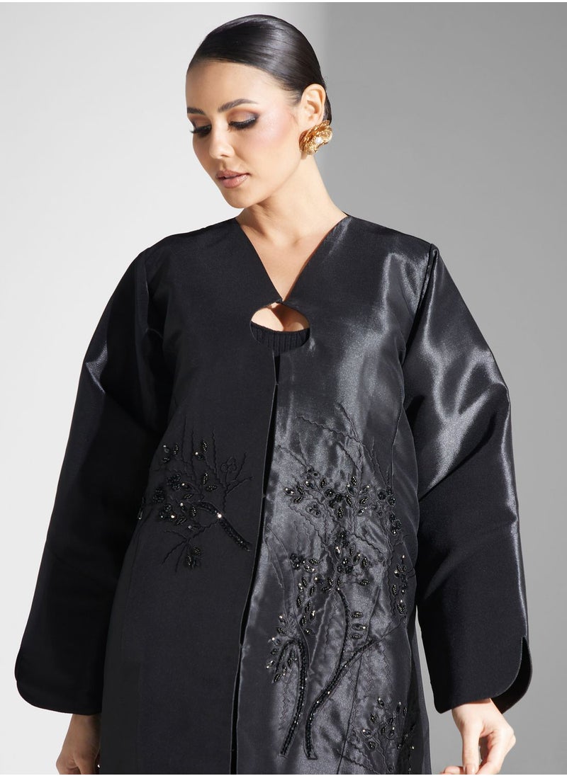 hayas closet Embellished Cut Out Detail Abaya  - Image 3