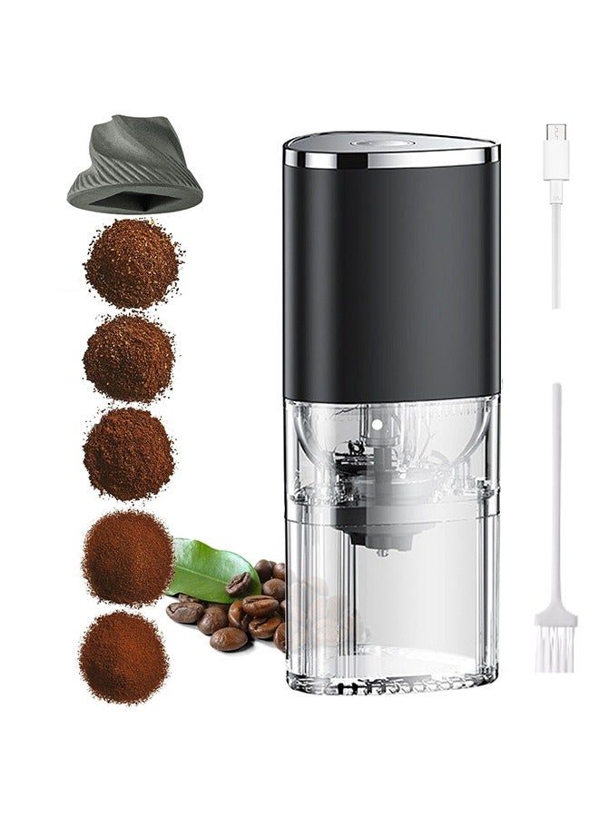 Portable Mini Coffee Grinder, Rechargeable Coffee Grinder, Coffee Bean Grinder with Multiple Fine to Coarse Grind Settings, Conical Ceramic Grinding Core, for Travel, Camping, Office, Espresso, etc  - Image 1