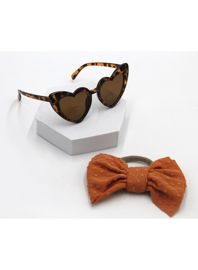 دىدانيالا مجموعة نظارات يارا وطوق شعر بالورد للأطفال والبنات - جينجر - Image 1