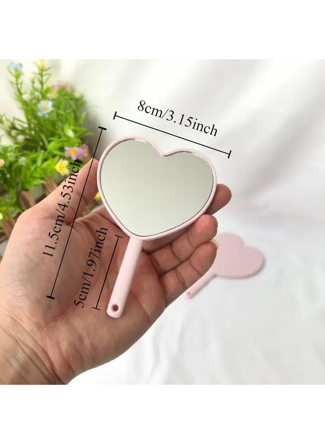 12 Pcs Heart Shaped Hand Mirror 4 53in 3 15in Travel Makeup Mirror Pink Valentine Decoration - Image 2