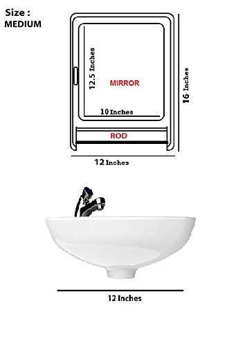 Maskey Size 16 x 12 x 4 Inches Medium Designer Multiuse Virgin Plastic StorageMedicineBathroom Mirror Cabinet with Towel Rod for Home and Corporate Use Peachy Pink - Image 5