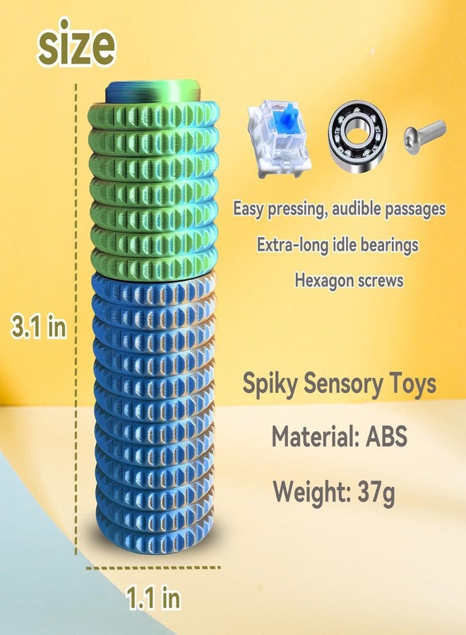 WAAISSJK Pain Stim Fidget, Rotate | Clickr, 3-in-1 Design, Attention Deficit - ADHD - Autism - Adult Fidgets for Anxiety and Stress (Stinging Style - Blue Green Orange) - Image 4