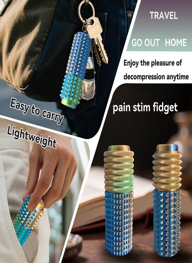 WAAISSJK Pain Stim Fidget, Rotate | Clickr, 3-in-1 Design, Attention Deficit - ADHD - Autism - Adult Fidgets for Anxiety and Stress (Stinging Style - Blue Green Orange) - Image 3