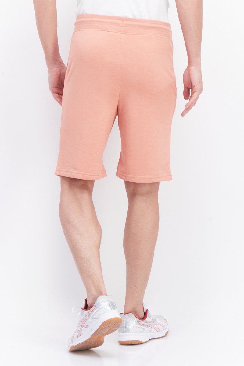 CROSSHATCH Men Regular Fit Plain Basic Shorts, Coral - Image 4