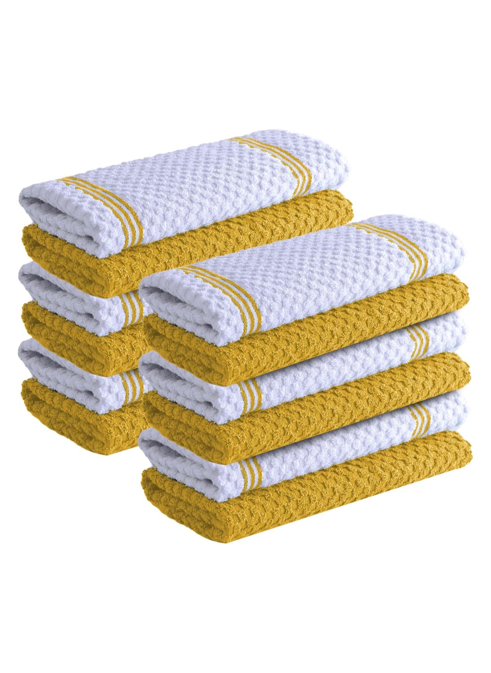 Infinitee Xclusives Infinitee Xclusives Premium Kitchen Towels - Yellow [Pack of 12] 100% Cotton Kitchen Hand Towels 15 x 25 Inches - Dish Towels for Kitchen 