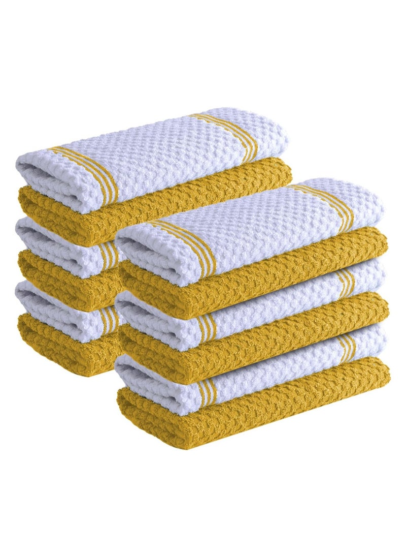 Infinitee Xclusives Infinitee Xclusives Premium Kitchen Towels – Pack of 12, 100% Cotton 40cm x 70cm Absorbent Dish Towels - 425 GSM Tea Towel, Terry Kitchen Dishcloth Towels- Yellow Dish Cloth for Household Cleaning  - Image 1
