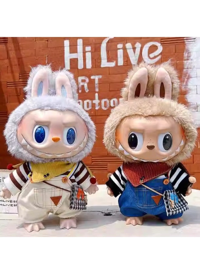 Labubu Doll Clothes 38cm Vinyl Doll Labubu Clothes 37cm 40cm Spring Also Changed At Home-Specification:38cm Labubu Baby Clothes (suitable For 37-40cm Height Labubu)-Color:Labubu White Ski Goggles  - Image 4