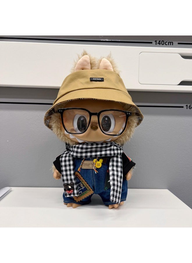 Labubu Doll Clothes 38cm Vinyl Doll Labubu Clothes 37cm 40cm Spring Also Changed At Home-Specification:38cm Labubu Baby Clothes (suitable For 37-40cm Height Labubu)-Color:Labubu White Ski Goggles  - Image 5