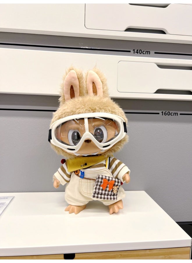 Labubu Doll Clothes 38cm Vinyl Doll Labubu Clothes 37cm 40cm Spring Also Changed At Home-Specification:38cm Labubu Baby Clothes (suitable For 37-40cm Height Labubu)-Color:Labubu White Ski Goggles  - Image 1