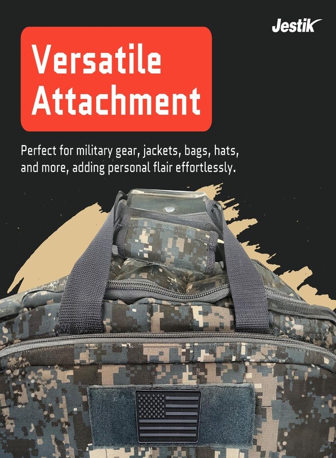 رقعة علم الولايات المتحدة الأمريكية من جيستيك - رقعة مطاطية تكتيكية مزودة بحلقة لاصقة وخطاف للزي العسكري والقبعات وحقائب الظهر وغيرها - Image 3