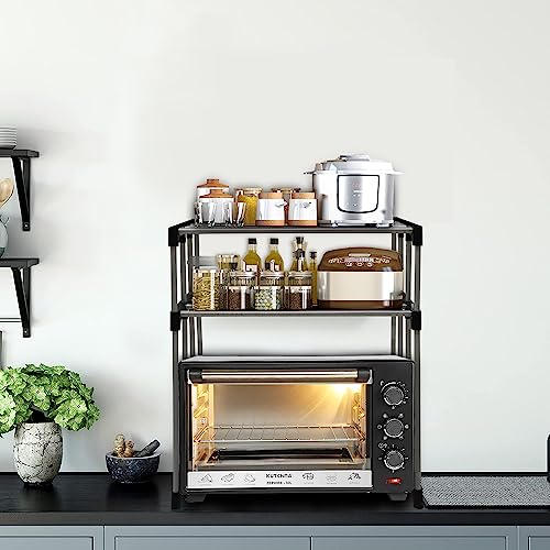 Raxon World® 2-Layer Microwave Stand, OTG Stand, Microwave Oven Rack, Kitchen Storage Shelf (Black, (Metal)) - Image 2