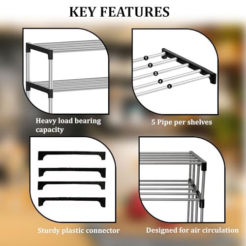 Raxon World® 2-Layer Microwave Stand, OTG Stand, Microwave Oven Rack, Kitchen Storage Shelf (Black, (Metal)) - Image 5