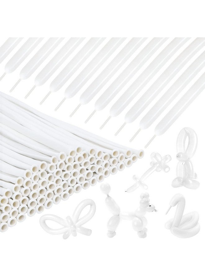 RUBFAC 260 Balloons White Long Balloons For Tying Balloon Arch, Balloon Animals, 100Pcs Twisting Balloons For Balloon Garland Animals Modeling, Birthday, Wedding, Party Decorations - Image 1