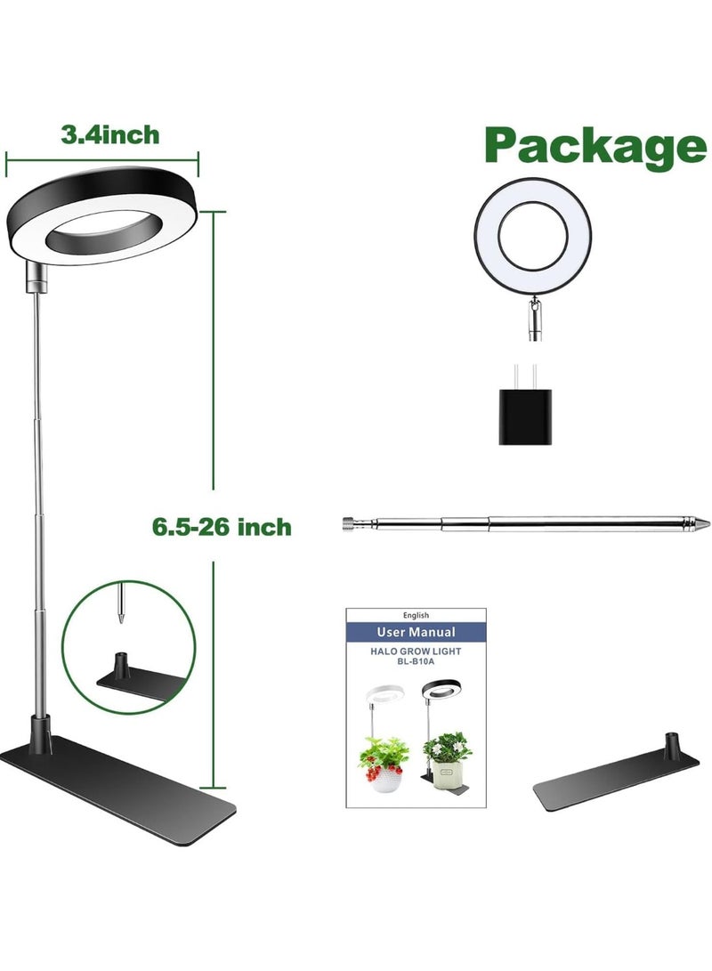 Relex Plant Grow Light, 48LEDs Full Spectrum Grow Lights for Indoor Plants, Height Adjustable Grow Lamp with Base, 3 Optional Spectrums, 3/9/12Hrs, 10 Brightness, Ideal for Small Plants, 1 Pack - Image 5