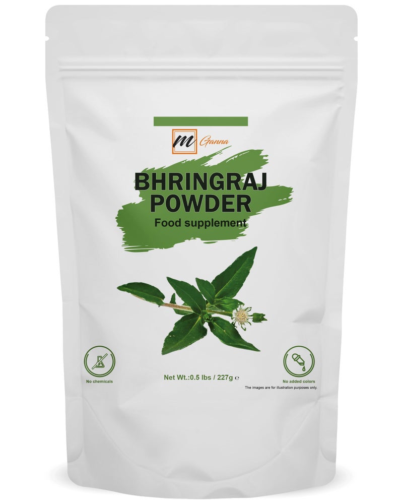 mGanna (0.5 Pound) 100% Natural Bhringraj Powder 227 Grams | Pure Eclipta Alba For Hair Health & Skin - Image 1