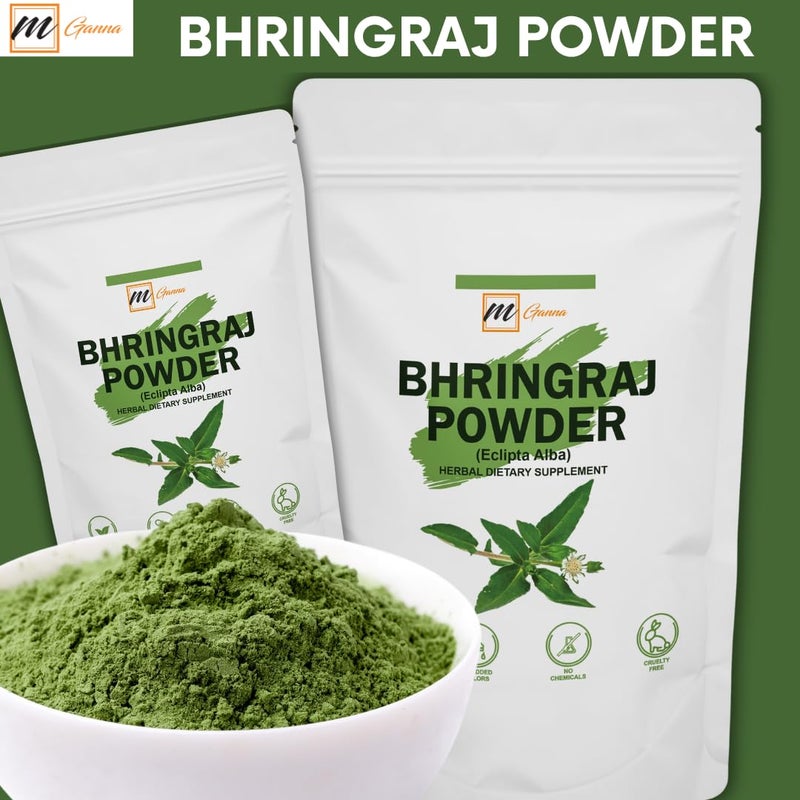 mGanna (0.5 Pound) 100% Natural Bhringraj Powder 227 Grams | Pure Eclipta Alba For Hair Health & Skin - Image 3