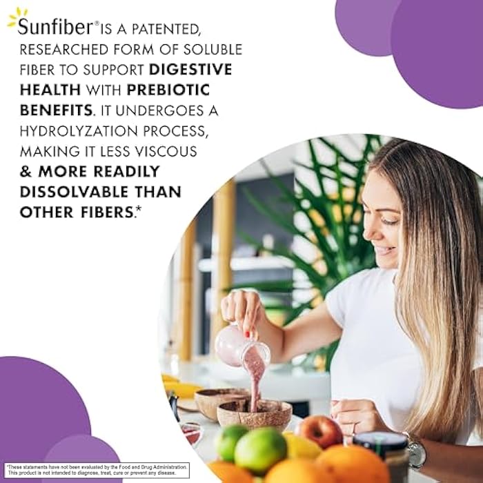 BlueBonnet Nutrition Sunfiber – 6 g of Plant Based Prebiotic Soluble Fiber – Supports Digestive Health* - Instant Dissolve – Non-GMO, Vegan, Kosher, Low-FODMAP – Unflavored, 7.4 OZ, 30 Servings - Image 4