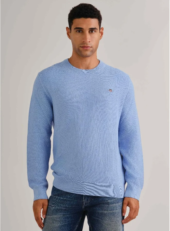 غانت Gant Cotton Micro Textured C-Neck