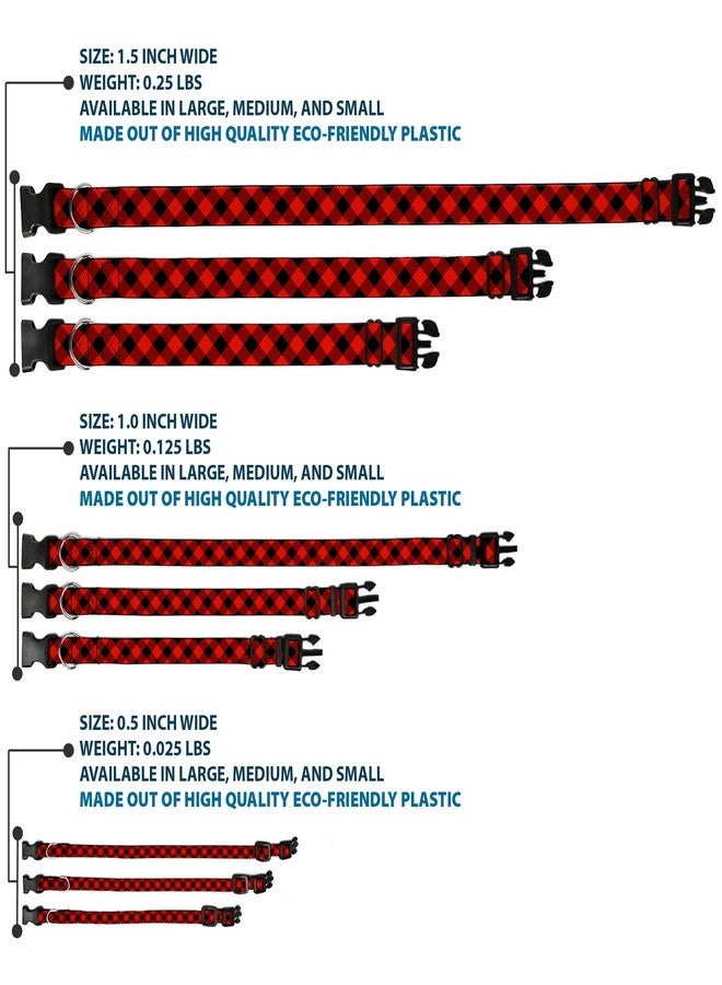 Buckle Down Buckle-Down PC-W30432-NM Diagonal Buffalo Plaid Black/Red Plastic Clip Collar, Narrow Medium/8-12" - Image 3