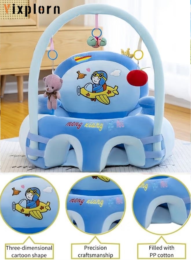 Vixplorn Baby Chair Baby learning sitting seat, baby sofa toys, baby learning chair, cartoon cute plush newborn sofa, crystal velvet fabric, PP cotton filling, toddler children gift, suitable for baby children - Image 1