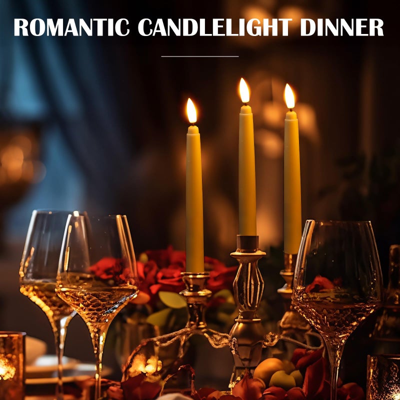 Baquler 100 Pcs Flameless Taper Candles LED Taper Candles Flickering Bulk Ivory LED Candlestick for Easter Wedding Church Halloween Christmas Party Decor Table Centerpiece, 8.5 in, No Batteries - Image 5