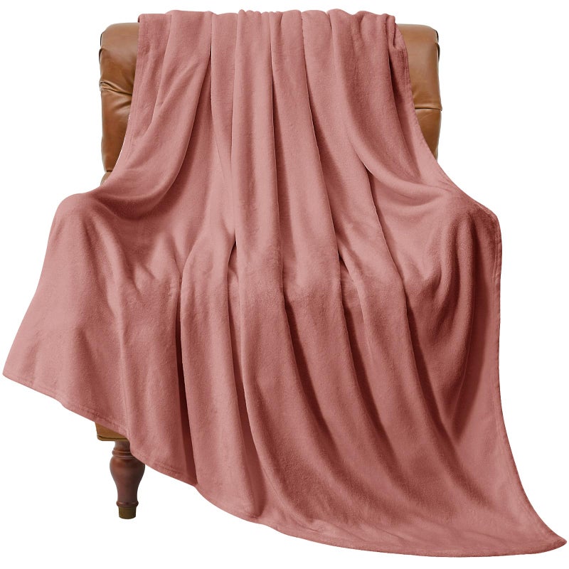 BEDELITE Fleece Blanket Dusty Pink Throw Blankets for Couch Bed Luxury Plush Cozy Fuzzy Blanket 50x60 inches Super Soft Warm Lightweight Throw Blanket for Travel Camping - Image 2