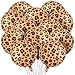 BBTO 12 Pcs 18 Inch Neon Rainbow Leopard Birthday Foil Balloons Color Cheetah Balloons Cheetah Birthday Decorations Neon Rainbow Leopard Decorations Supplies for Party Golden Brown - Image 2