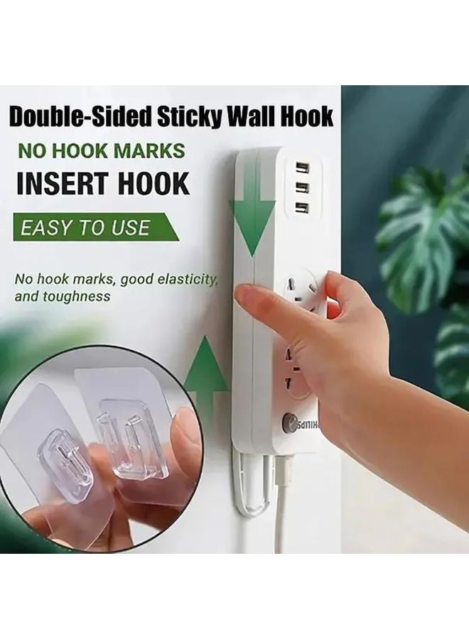 100 Pcs Heavy Duty Double Sided Adhesive Hooks Transparent No Drill Damage Free Removal - Image 5