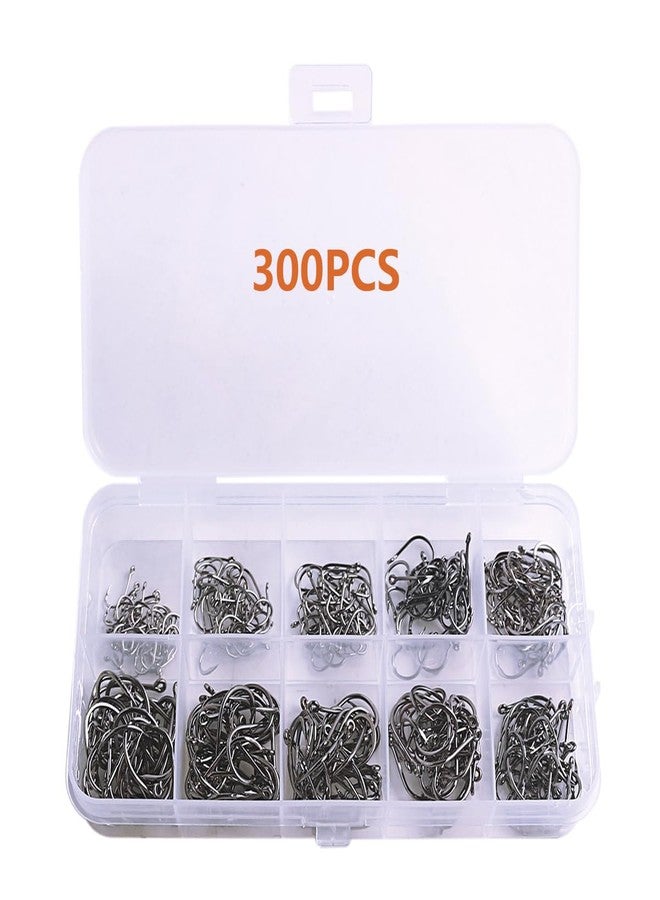 AMHDV 300Pcs/ 500Pcs/ 1000Pcs Small Fishing Hooks, 10 Different Sizes Tiny Fish Hook Set for Freshwater (300pcs (2# to 20#)) - Image 3