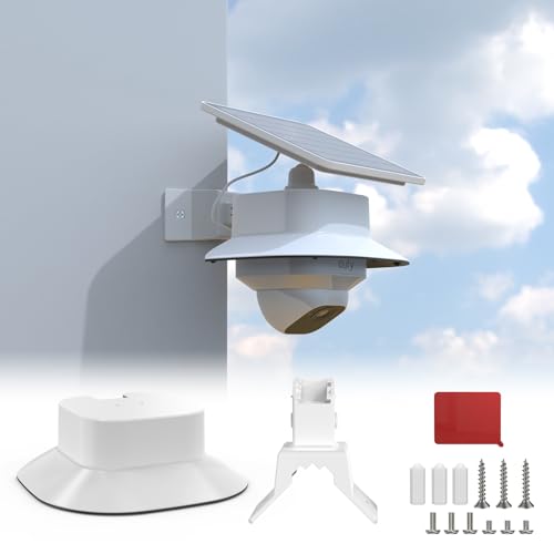 Koroao Corner Mount Bracket +Rain Shade Cover Compatible with eufy Security SoloCam E30/E42 Camera/eufy Security 4G LTE Cam S330 Camera,for Eufy Security Cameras Mounting Accessories (1pack,White) - Image 1