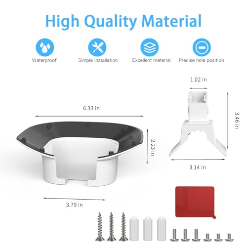 Koroao Corner Mount Bracket +Rain Shade Cover Compatible with eufy Security SoloCam E30/E42 Camera/eufy Security 4G LTE Cam S330 Camera,for Eufy Security Cameras Mounting Accessories (1pack,White) - Image 2