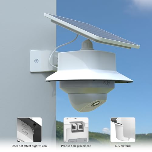 Koroao Corner Mount Bracket +Rain Shade Cover Compatible with eufy Security SoloCam E30/E42 Camera/eufy Security 4G LTE Cam S330 Camera,for Eufy Security Cameras Mounting Accessories (1pack,White) - Image 4