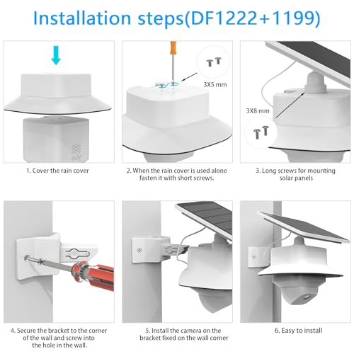 Koroao Corner Mount Bracket +Rain Shade Cover Compatible with eufy Security SoloCam E30/E42 Camera/eufy Security 4G LTE Cam S330 Camera,for Eufy Security Cameras Mounting Accessories (1pack,White) - Image 5