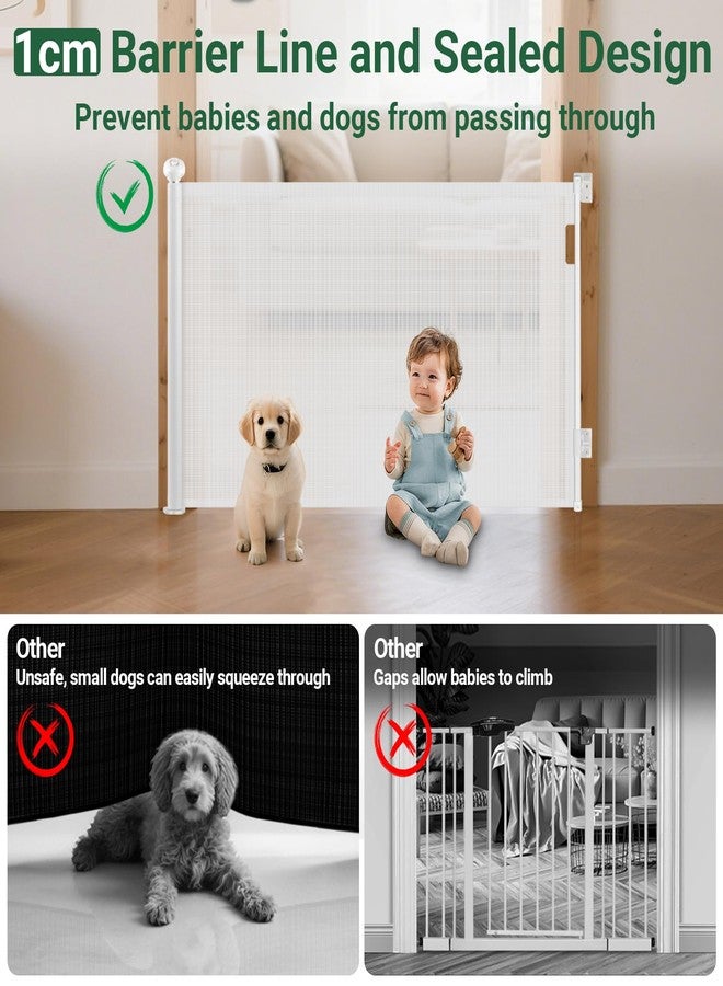Ycozy Retractable Baby Gate, Extra Wide Safety Baby or Pet Gate, 33” Tall, Extends to 118” Wide, Mesh Safety Dog Barrier Gate for Stairs, Indoor, Outdoor, Doorways, Hallways - Image 4