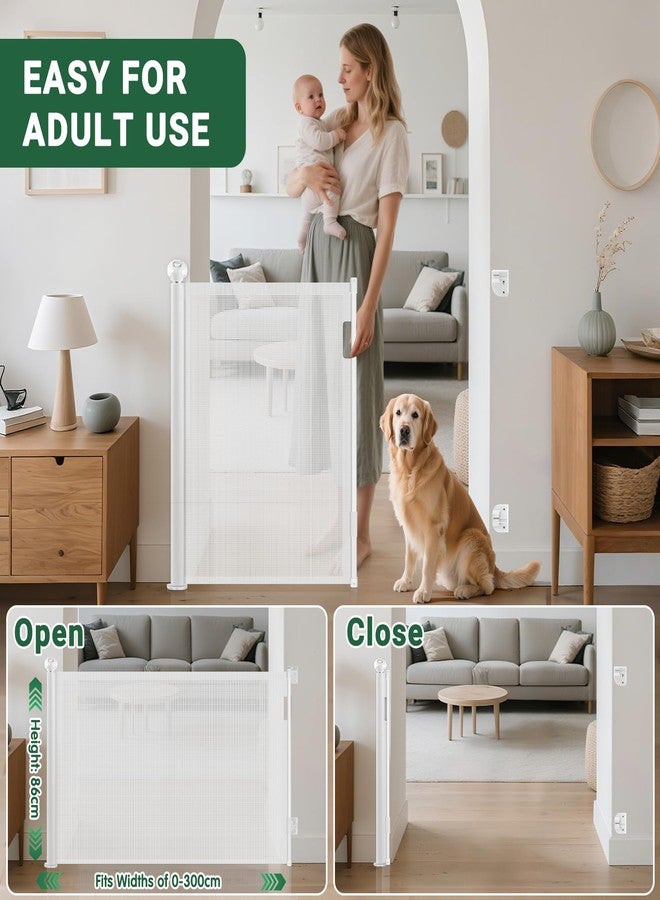 Ycozy Retractable Baby Gate, Extra Wide Safety Baby or Pet Gate, 33” Tall, Extends to 118” Wide, Mesh Safety Dog Barrier Gate for Stairs, Indoor, Outdoor, Doorways, Hallways - Image 5
