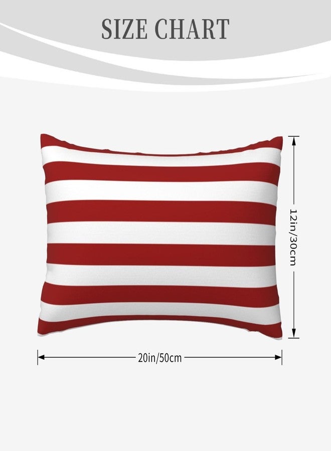 Lcokin Red and White Stripes Throw Pillow Cover 12X20 Pillow Covers in Soft Pillow Cases Cushion Modern Farmhouse for Couch Sofa Living Room Bedroom Home Decor Set of 2 - Image 2