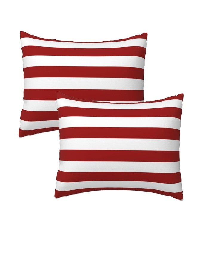 Lcokin Red and White Stripes Throw Pillow Cover 12X20 Pillow Covers in Soft Pillow Cases Cushion Modern Farmhouse for Couch Sofa Living Room Bedroom Home Decor Set of 2 - Image 1