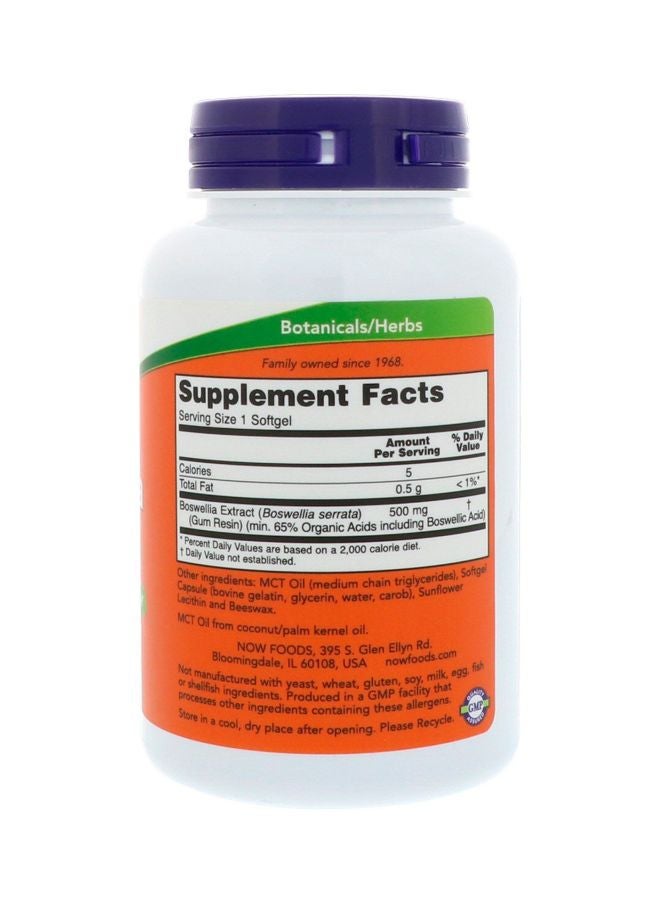 Now Foods Boswellia Extract Dietary Supplement 500mg - 90 Softgels - Image 2