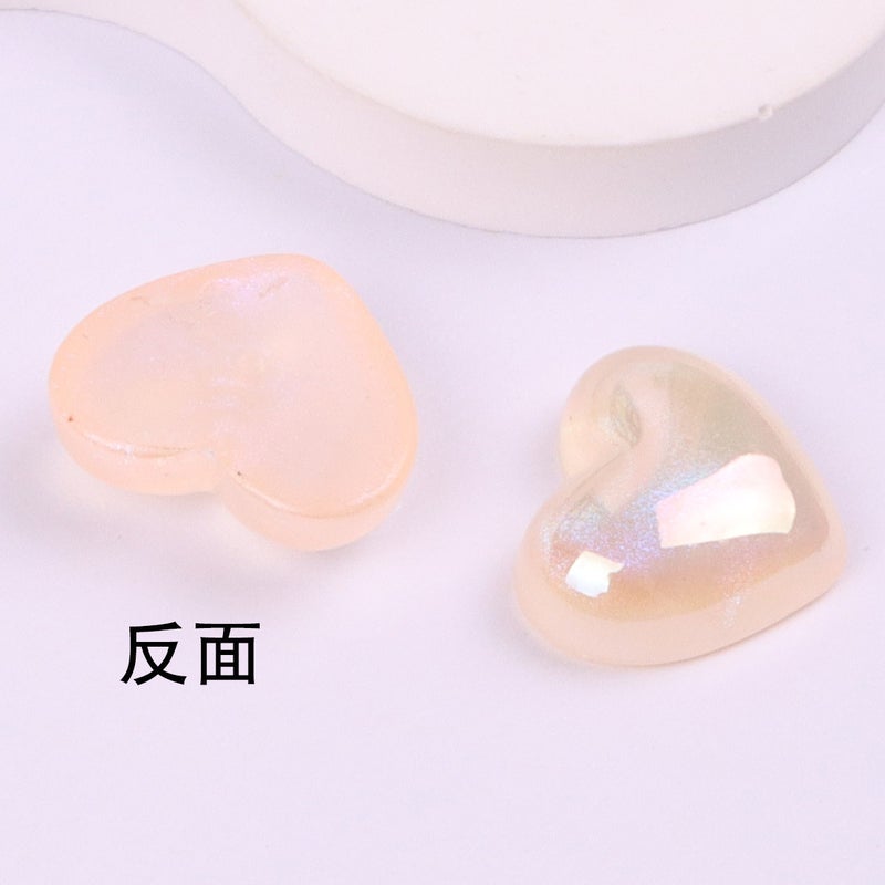 Generic 16mm Handmade DIY Fish Scale Heart Shaped Pear Heart Patch Accessories For Shoe Decoration Earring Hair Clip Champagne 