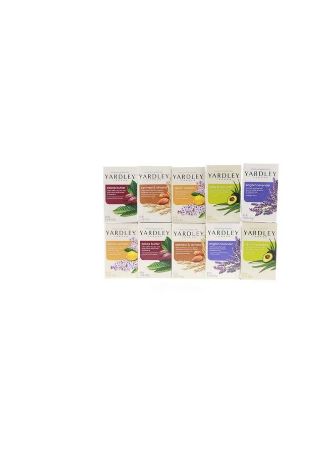 Yardley Yardley London Soap Bath Bar Bundle - 10 Bars: English Lavender, Oatmeal and Almond, Aloe and Avocado, Cocoa Butter, Lemon Verbena 4 Ounce Bars (Pack of 10, Two of each)  - Image 4