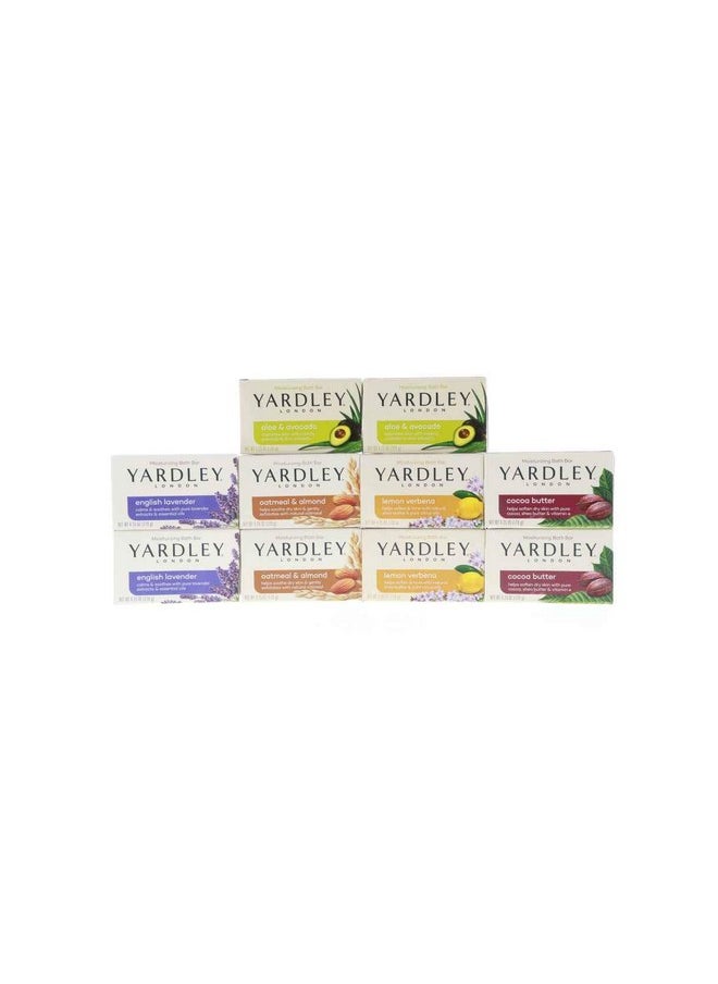 Yardley Yardley London Soap Bath Bar Bundle - 10 Bars: English Lavender, Oatmeal and Almond, Aloe and Avocado, Cocoa Butter, Lemon Verbena 4 Ounce Bars (Pack of 10, Two of each)  - Image 2