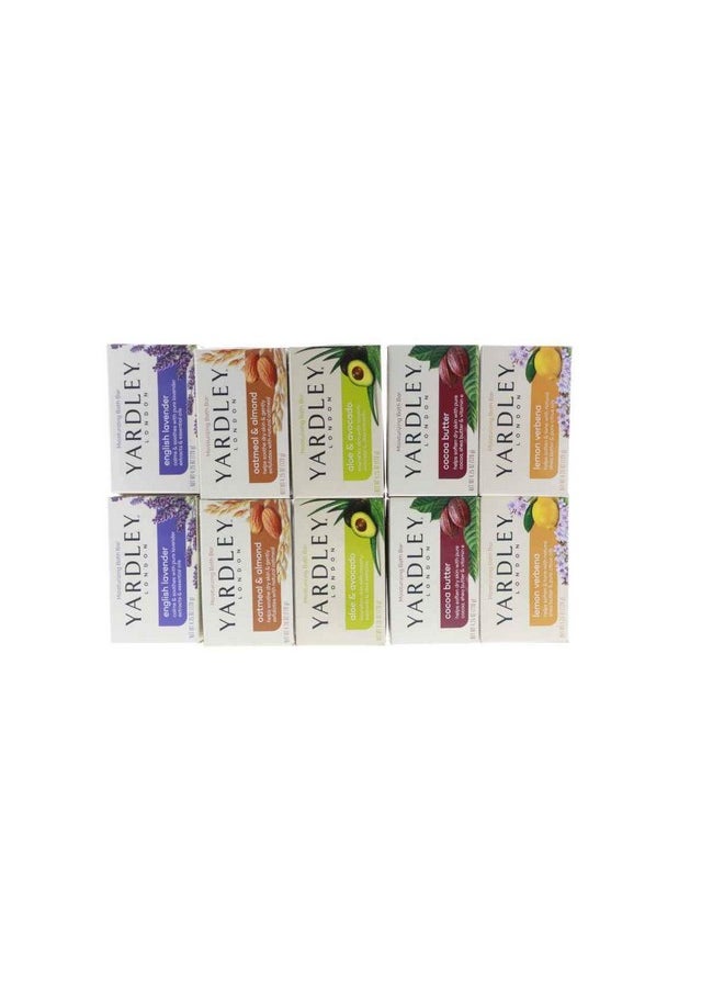 Yardley Yardley London Soap Bath Bar Bundle - 10 Bars: English Lavender, Oatmeal and Almond, Aloe and Avocado, Cocoa Butter, Lemon Verbena 4 Ounce Bars (Pack of 10, Two of each)  - Image 3