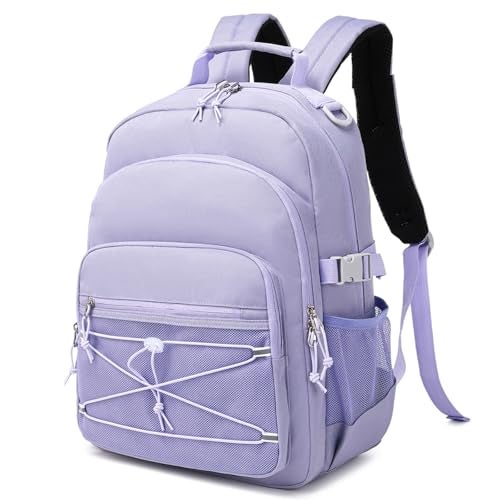 mygreen Girls Backpack Kids Elementary Camo School Bags for Kindergarten Primary Bookbags Lightweight Waterproof Sturdy Durable Gift Polyester 16 Inch for Age 715 Purple - Image 1
