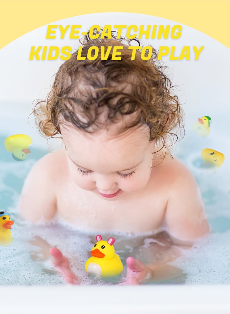 10 Piece Little Yellow Duck Bath Toys, Fun Role-Playing Water Toys for Kids, Ideal for Bath, Swimming, Water Play - Image 4