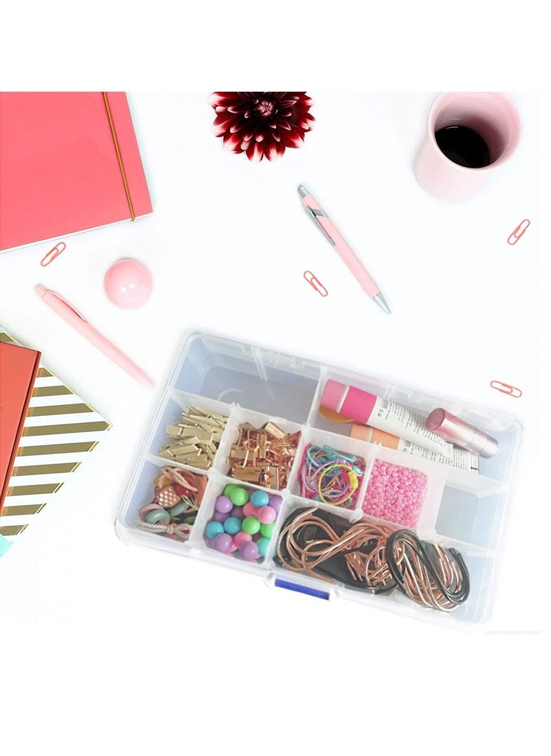 HomarKet 4-Piece Plastic Jewelry Organizer Box with Adjustable Divider Removable Grid  - Image 4