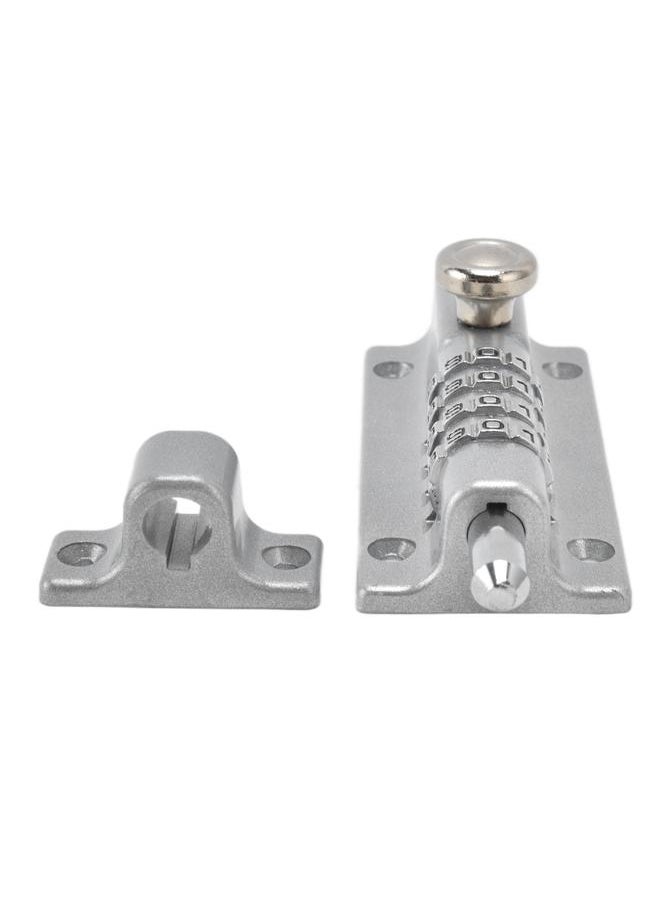Combination Locking Bolt Safe Password Durable Rust Resistant Coating 4 Digit Lock Bolt for Pool Gate Fence FarmSilver