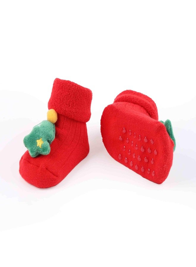Kicks & Crawl Baby Boys & Baby Girls Anti-skid/slip Winter Wonderland Socks - Pack of 2 - Image 4