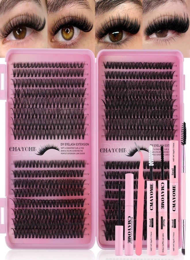 CMAYOME Lash Clusters Kit 640Pcs Eyelashes Clusters Extensions Kit Fluffy Wispy False Eyelashes(30D+40D+50D+60D) DIY Individual Lashes with Bond&Seal,Remover, Tweezers - Image 1