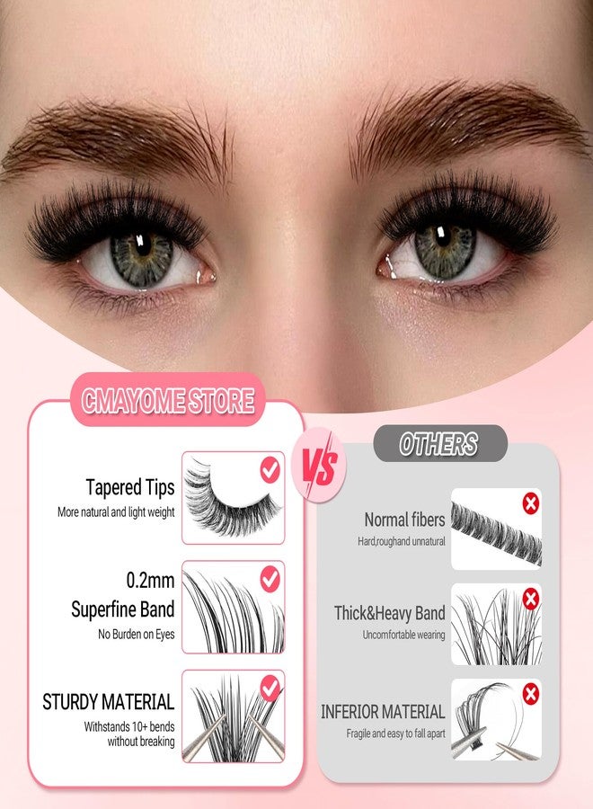 CMAYOME Lash Clusters Kit 640Pcs Eyelashes Clusters Extensions Kit Fluffy Wispy False Eyelashes(30D+40D+50D+60D) DIY Individual Lashes with Bond&Seal,Remover, Tweezers - Image 5