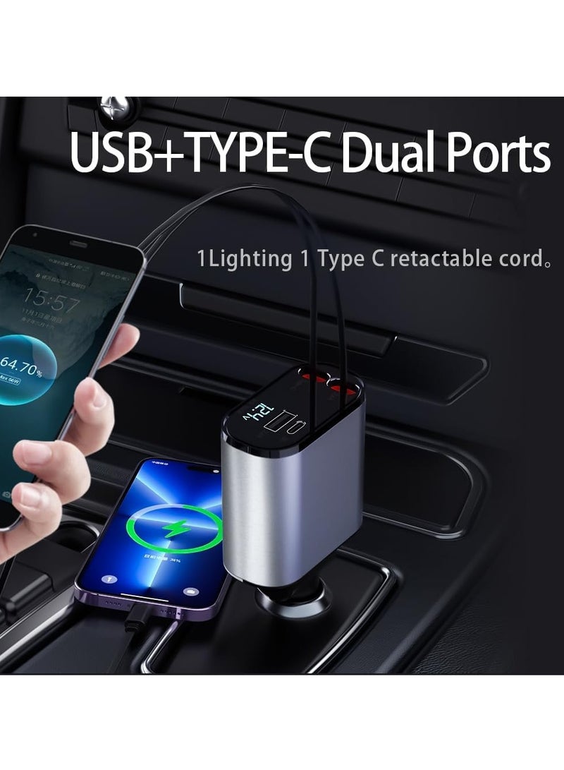 Super Fast Car Charger 120wt With Telescopic Cable - Image 5